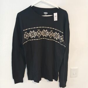 Old-navy Women's Black and White Shirt